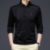 black Men’s Long-Sleeve Polo Shirt