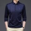 blue Men’s Long-Sleeve Polo Shirt