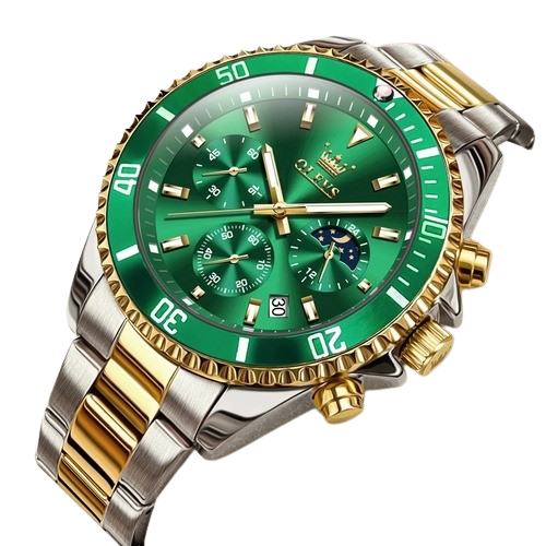 Luxury Chronograph Watch (Green Dial)