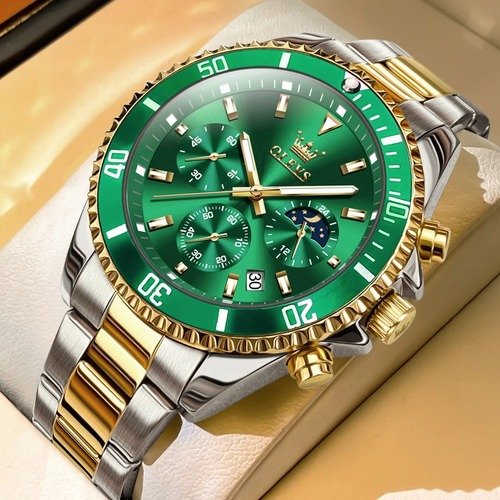 Luxury Chronograph Watch (Green Dial)