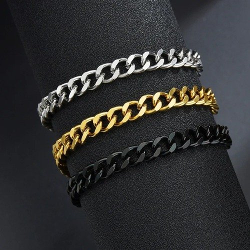Chain Link Bracelets (Silver / Gold / Black)