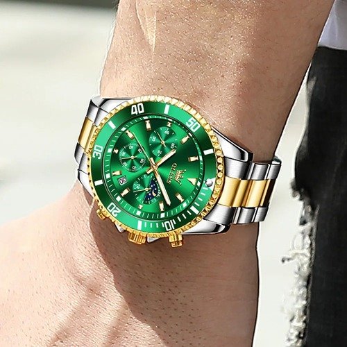 Luxury Chronograph Watch (Green Dial)