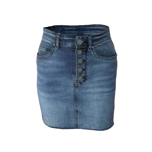 Women’s Button-Front Denim Mini Skirt